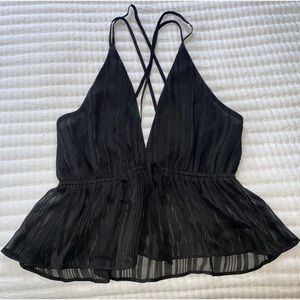 Express Black Deep V Tank Top - Size XS